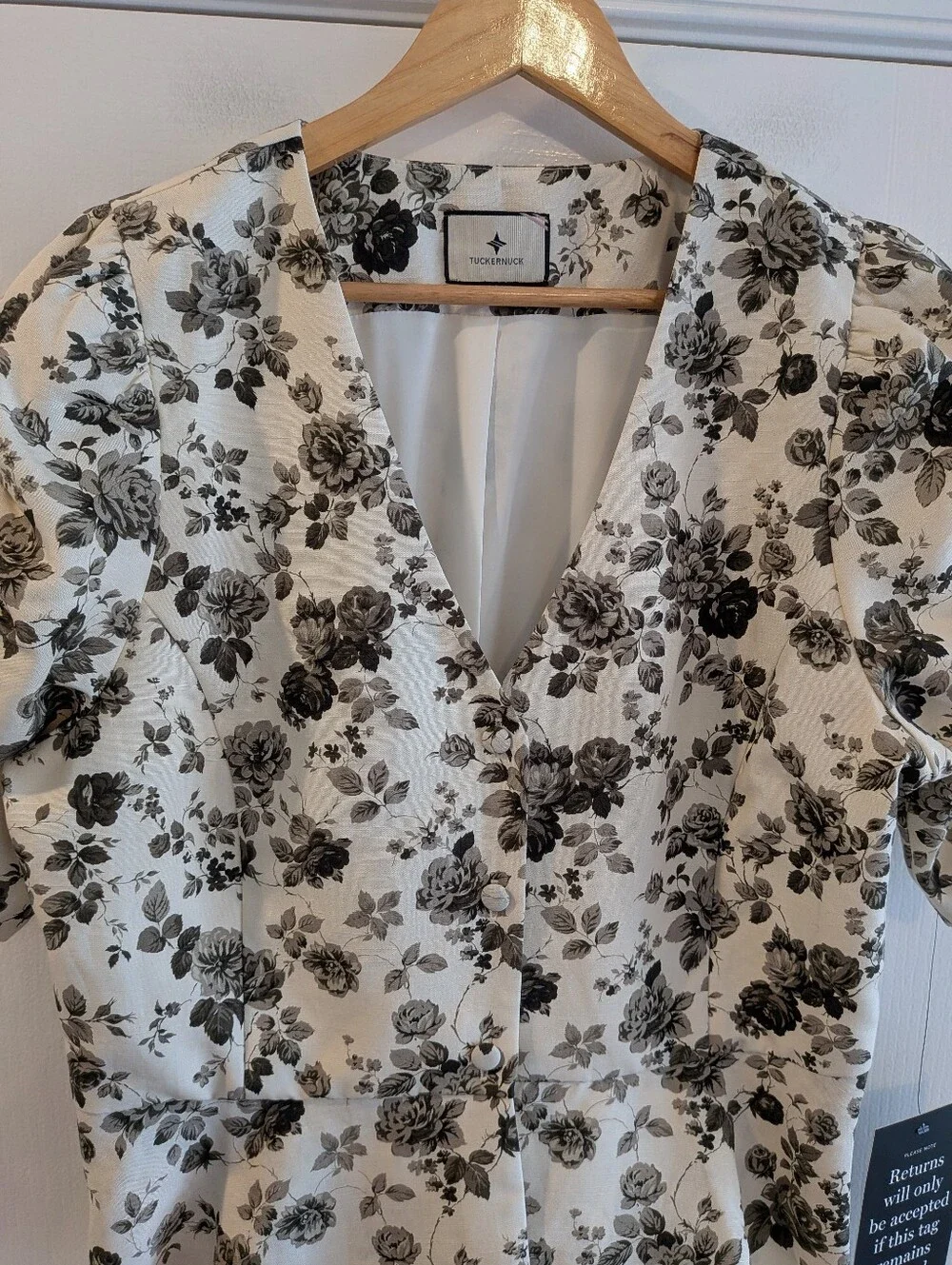 Tuckernuck Lisle Floral Peplum Top Puff Sleeve Blouse Preppy Office Size XL NWOT